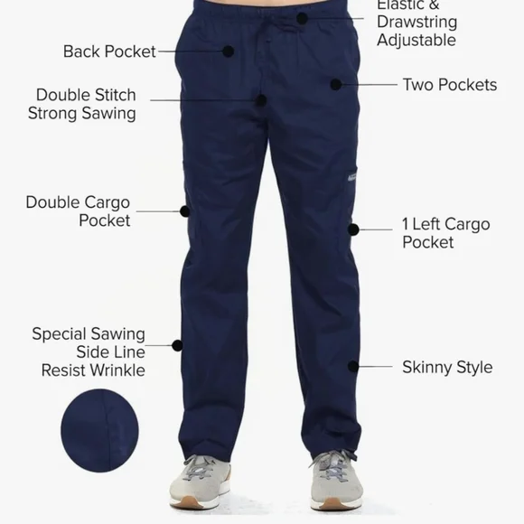 Navy Blue Scrub Set - Picture 2 of 4